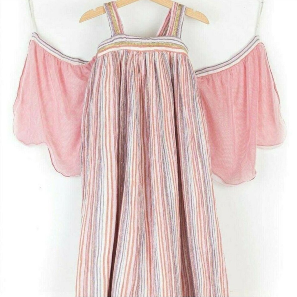 Whimsical Josie by Well Dressed Wolf. Pink Stripes and metallic with wings Dress